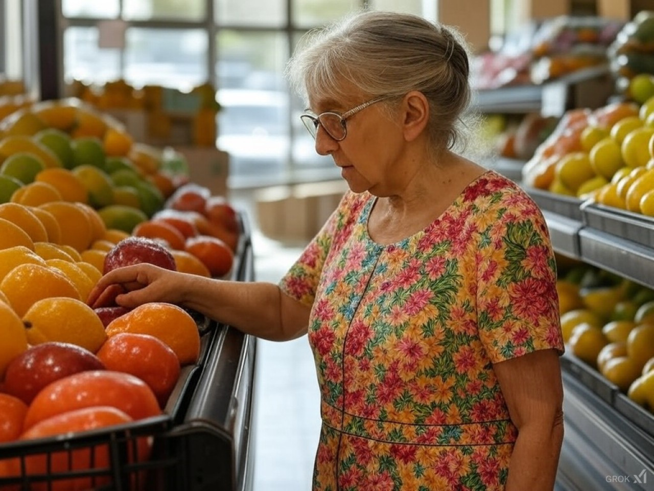 Jubilados comprando en un supermercado. Foto: IA.