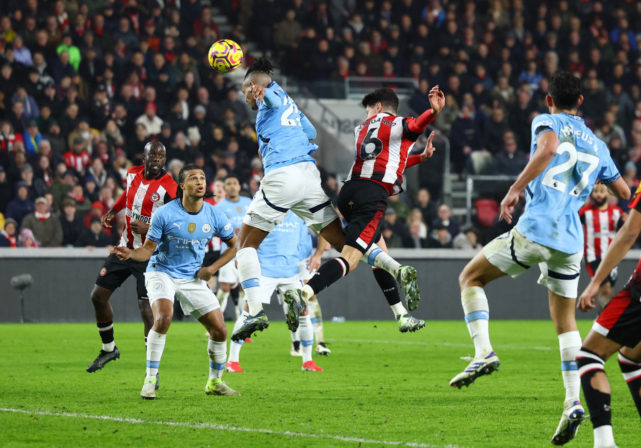 El Brentford empató 2-2 contra el Manchester City. Foto: Reuters.