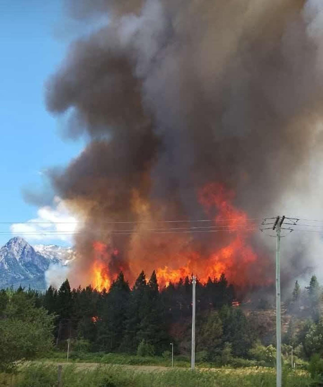 Incendio en Epuyén. Foto: X/ladebkim