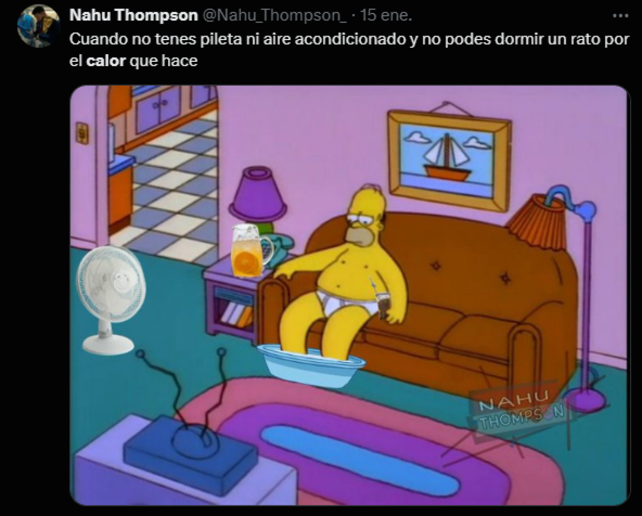 Meme ola de calor. Fuente: X