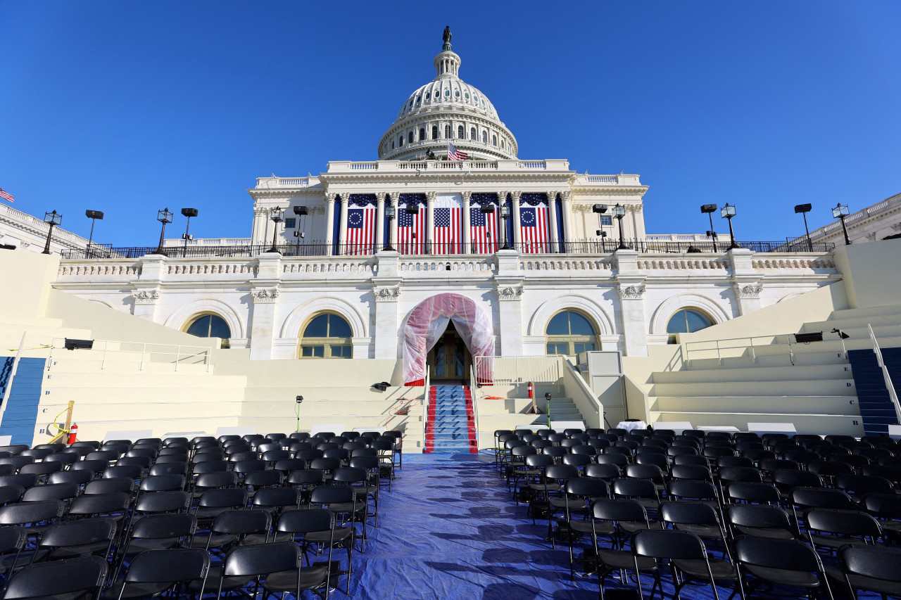 Todo listo para una toma de posesión inusual en Estados Unidos. Foto: Reuters.