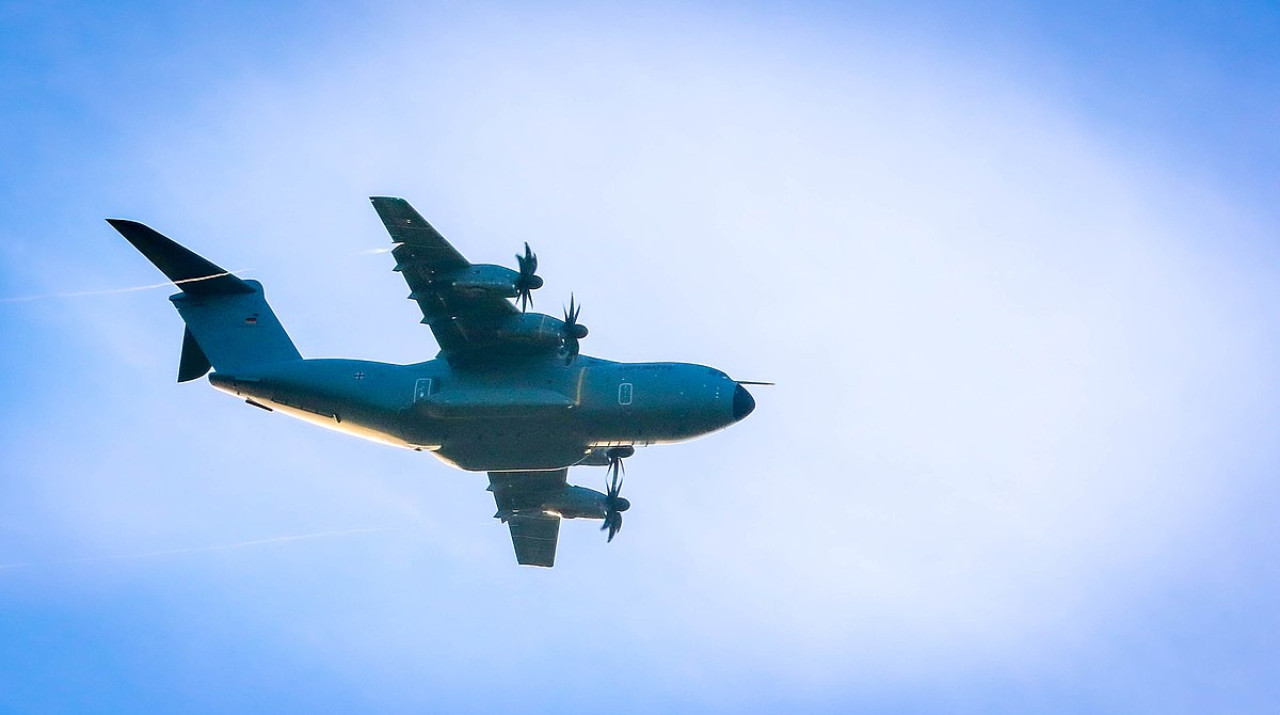 Un Airbus 400M Atlas voló cerca de las Islas Malvinas. Foto: Wikimedia