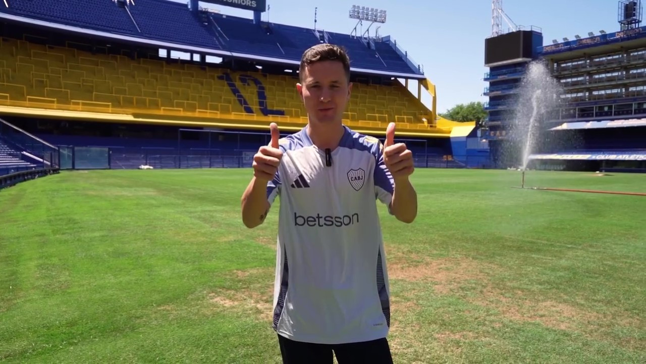 Boca presentó a Ander Herrera. Foto: captura de pantalla @bocajrs