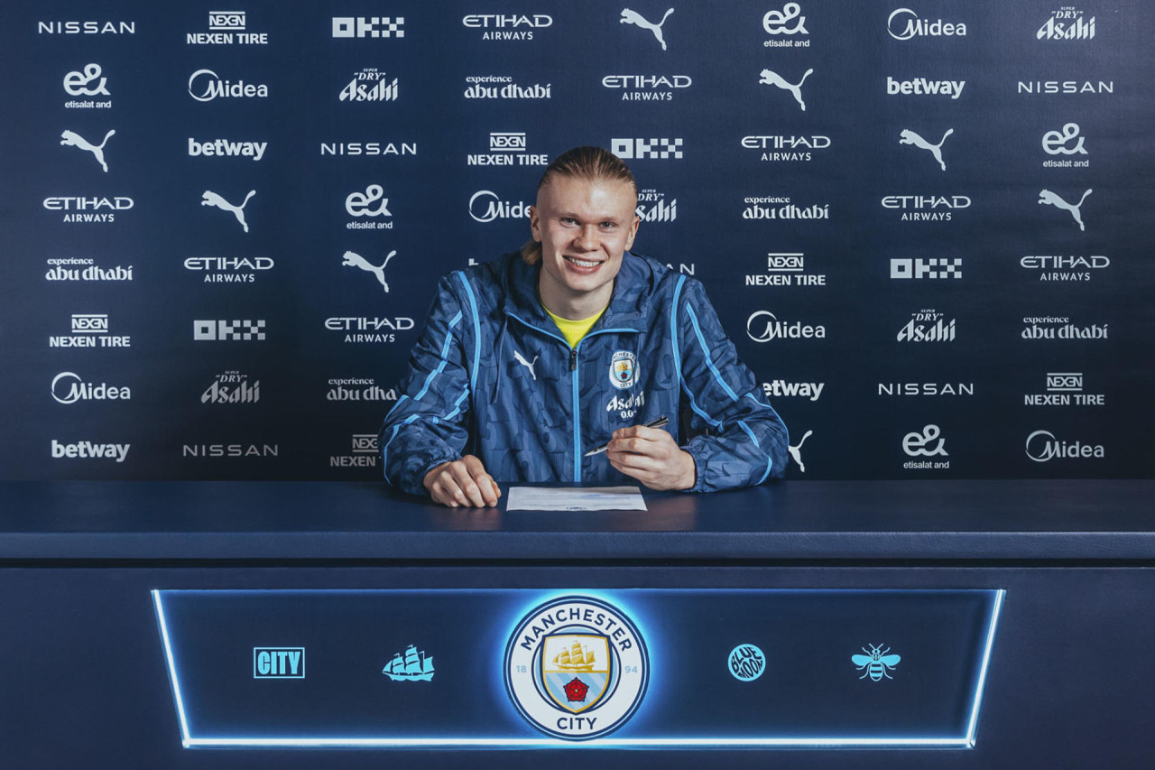 Renovación de contrato de Erling Haaland con el Manchester City. Foto: EFE.