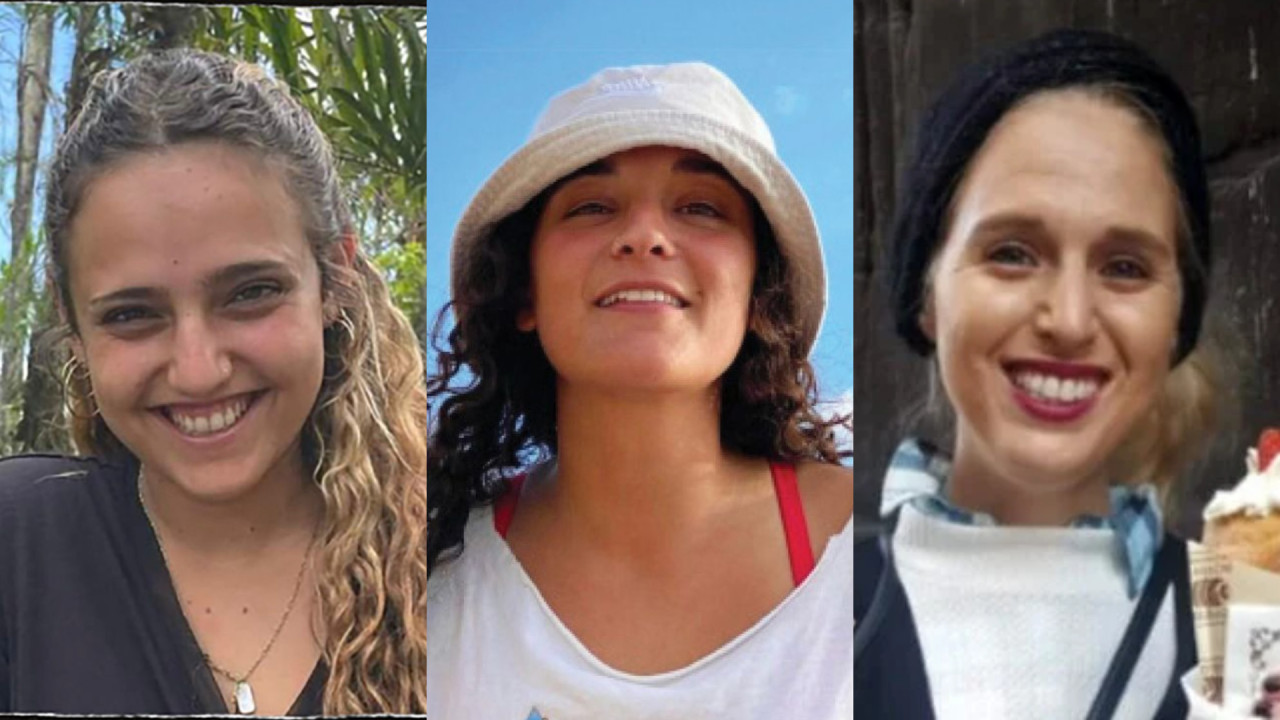 Las tres rehenes israelíes que serán liberadas por Hamás en el primer día de tregua. Fotos: redes sociales.