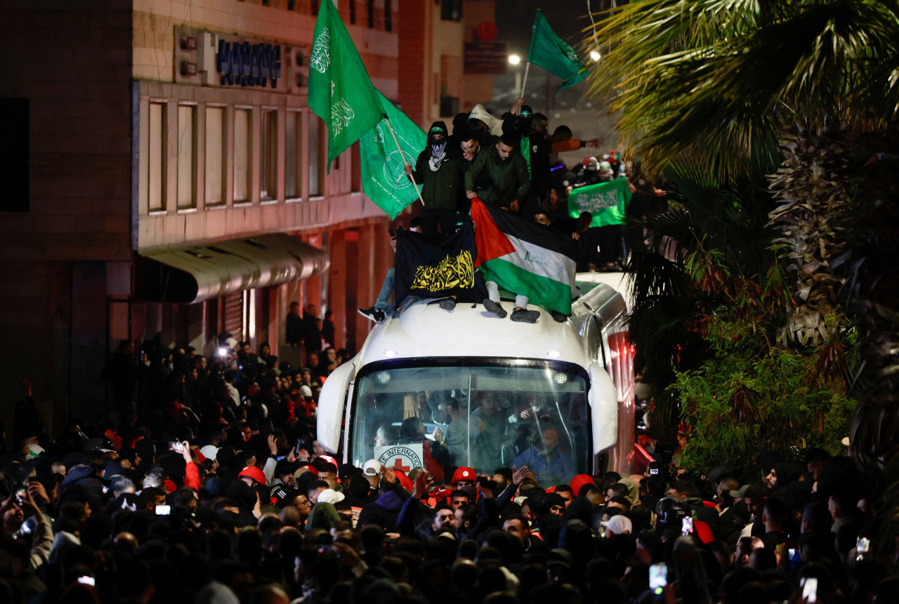 Liberación de presos palestinos. Foto: Reuters.