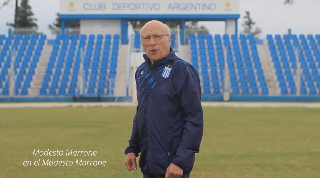 Modesto Marrone, histórico dirigente de Argentino de Monte Maíz. Foto: Captura de video.