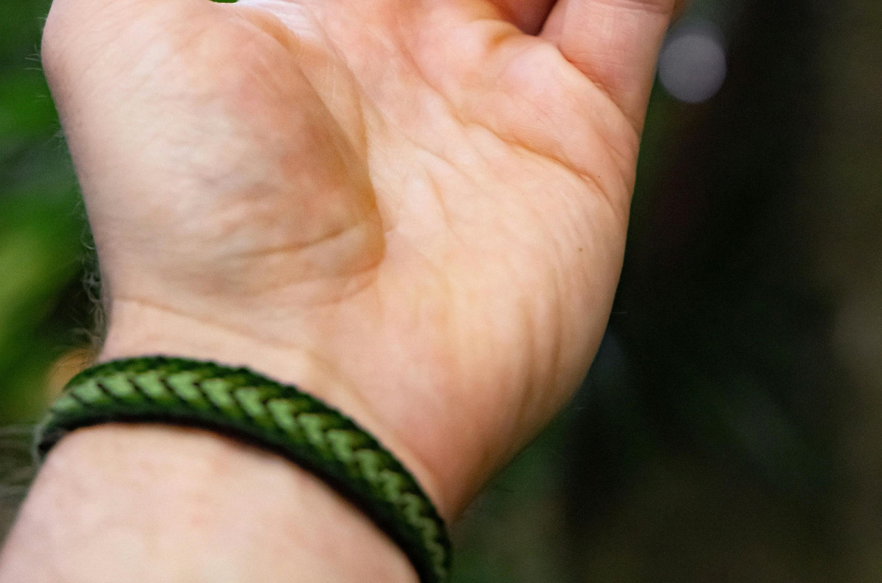 Pulsera verde. Foto Pexels