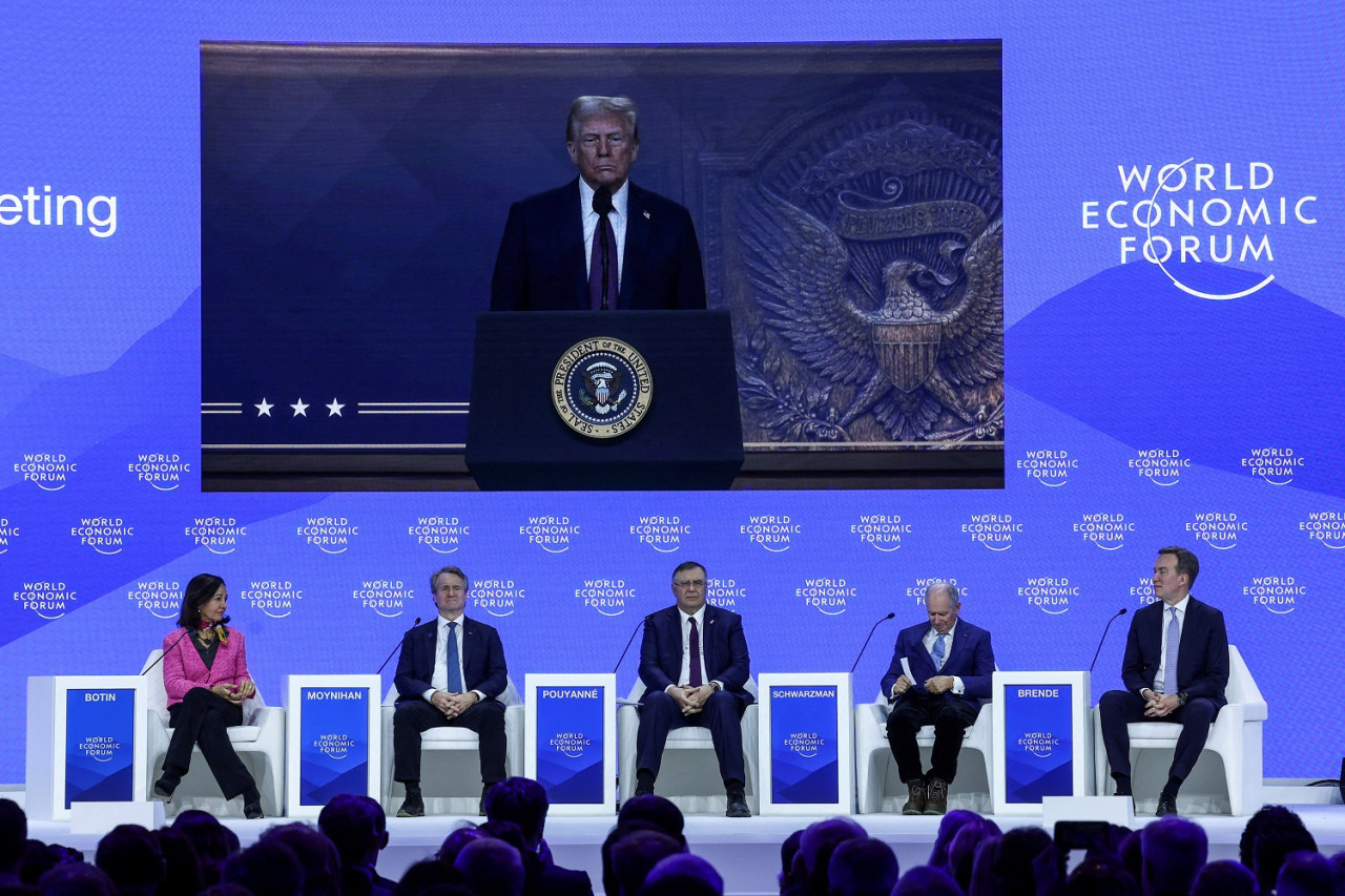 Donald Trump en el Foro de Davos. Foto: Reuters/Yves Herman