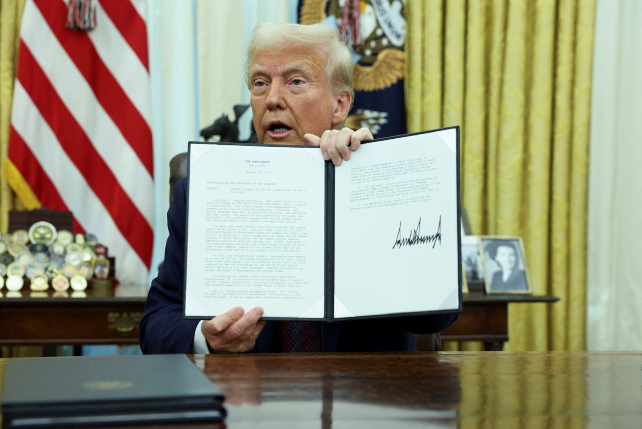 Donald Trump en el Salón Oval de la Casa Blanca. Foto: REUTERS.