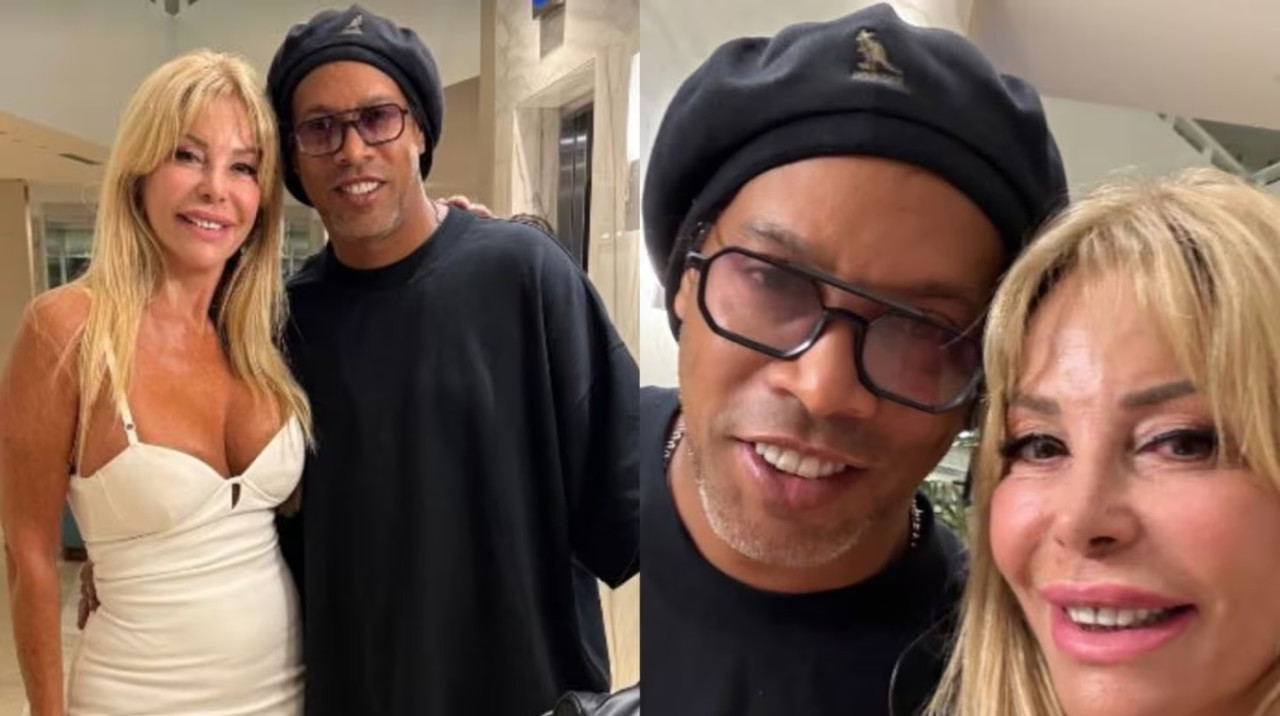 Graciela Alfano y Ronaldinho. Fuente: captura