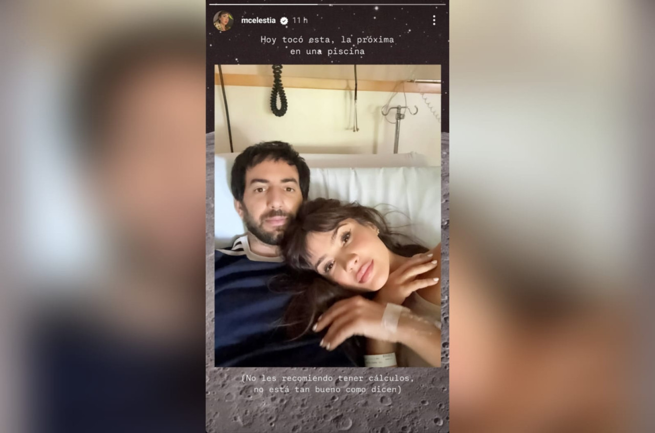 Celeste Cid se fotografió con Santiago Korovsky en la clínica. Foto: Instagram / @mcelestia.