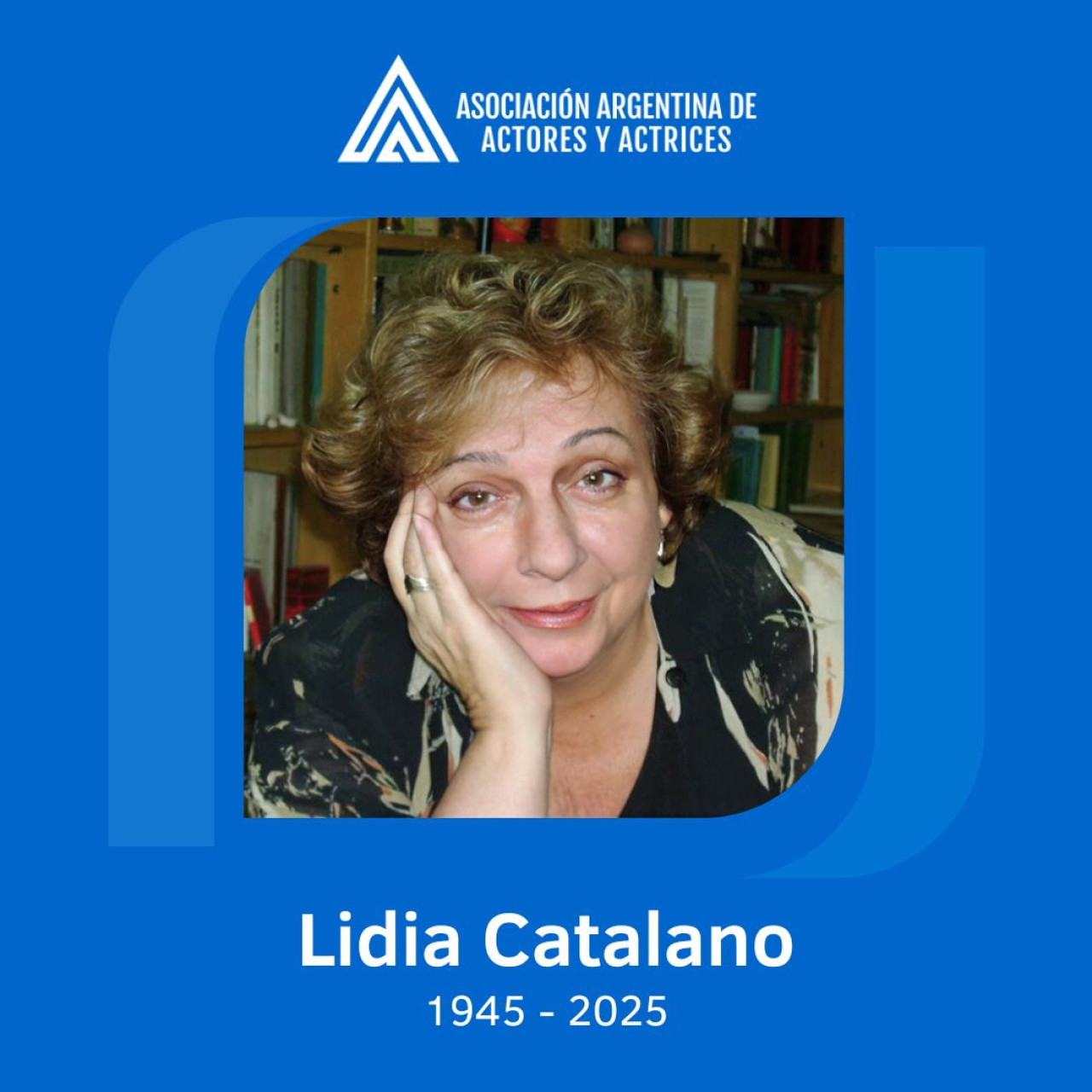 Publicación de la Sociedad Argentina de Actores y Actrices sobre el fallecimiento de Lidia Catalano. Foto: Facebook.