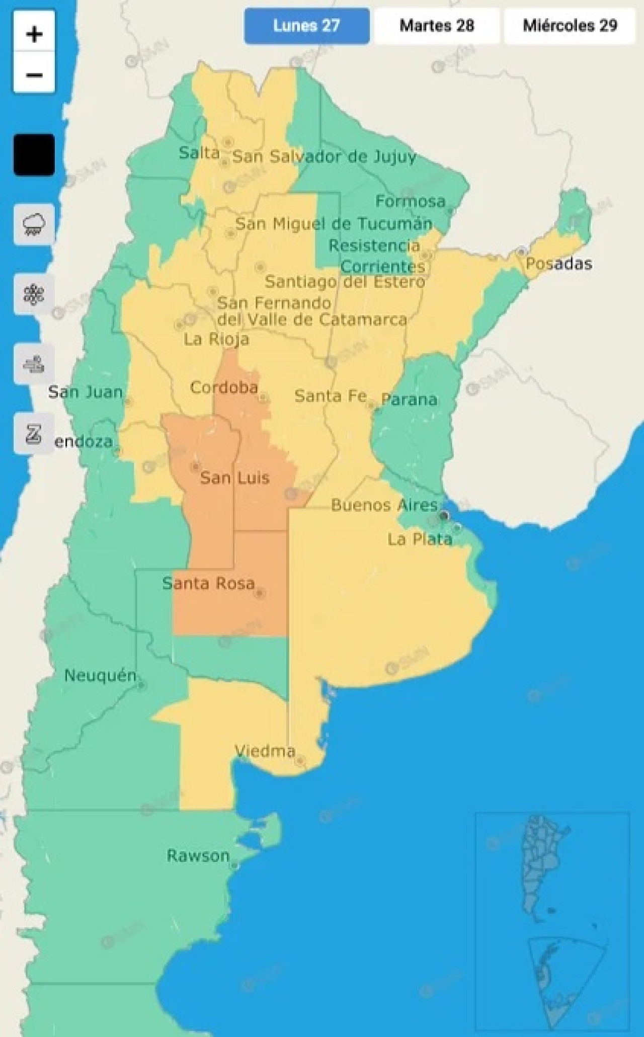 Clima en Argentina. NA