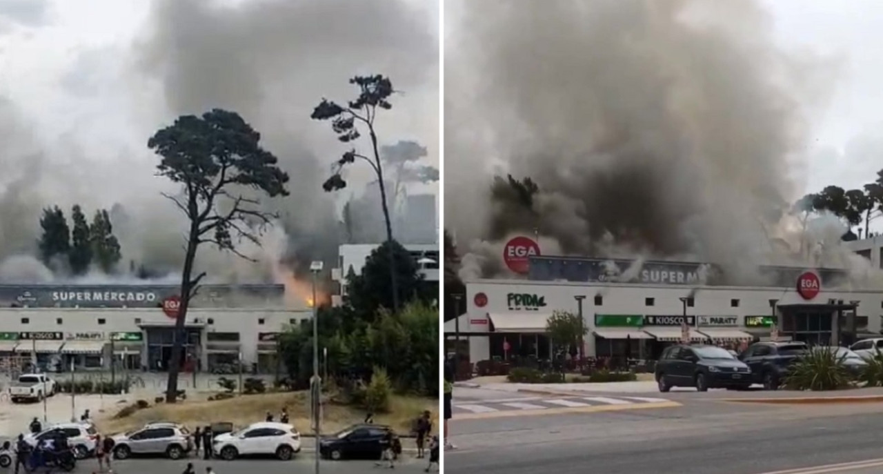 Incendio en Pinamar. Foto: captura/X @santiparodi__