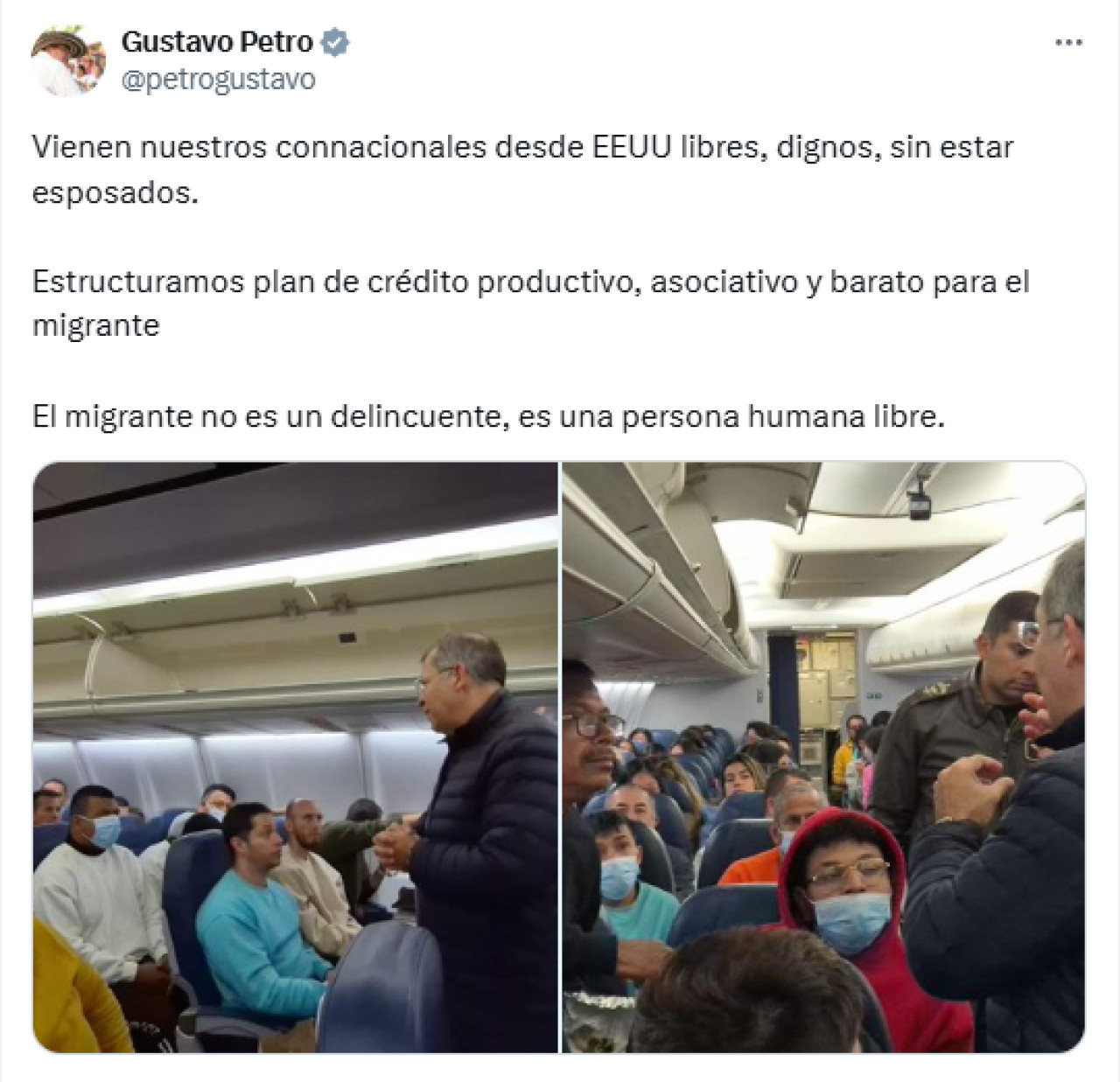 Gustavo Petro; inmigrantes. Foto: X/@petrogustavo.