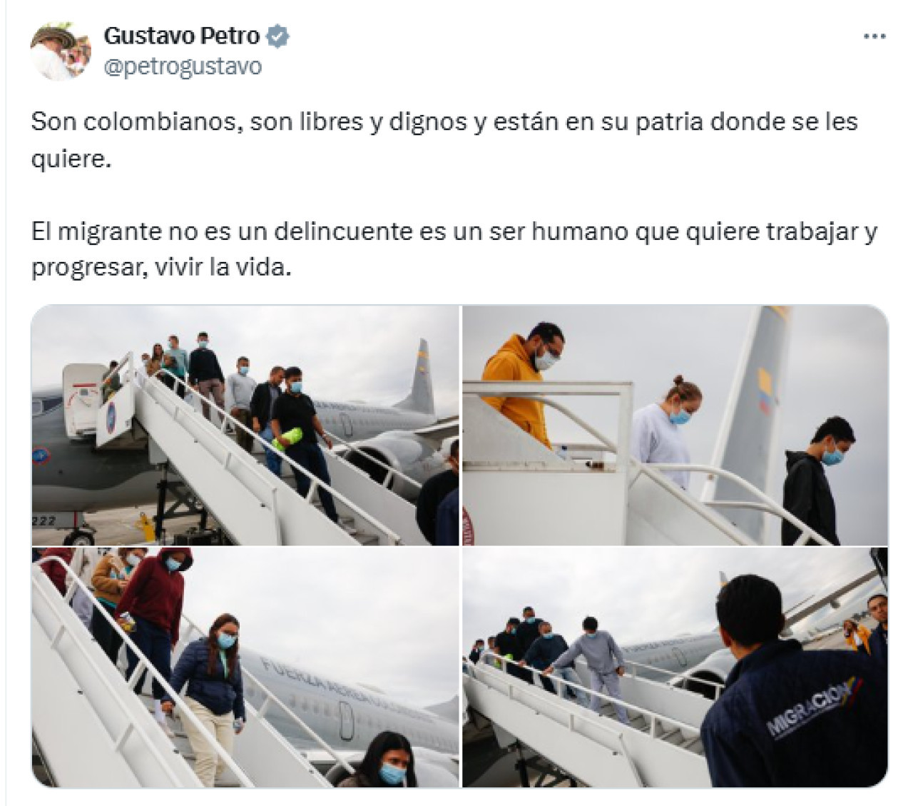 Gustavo Petro; inmigrantes. Foto: X/@petrogustavo.