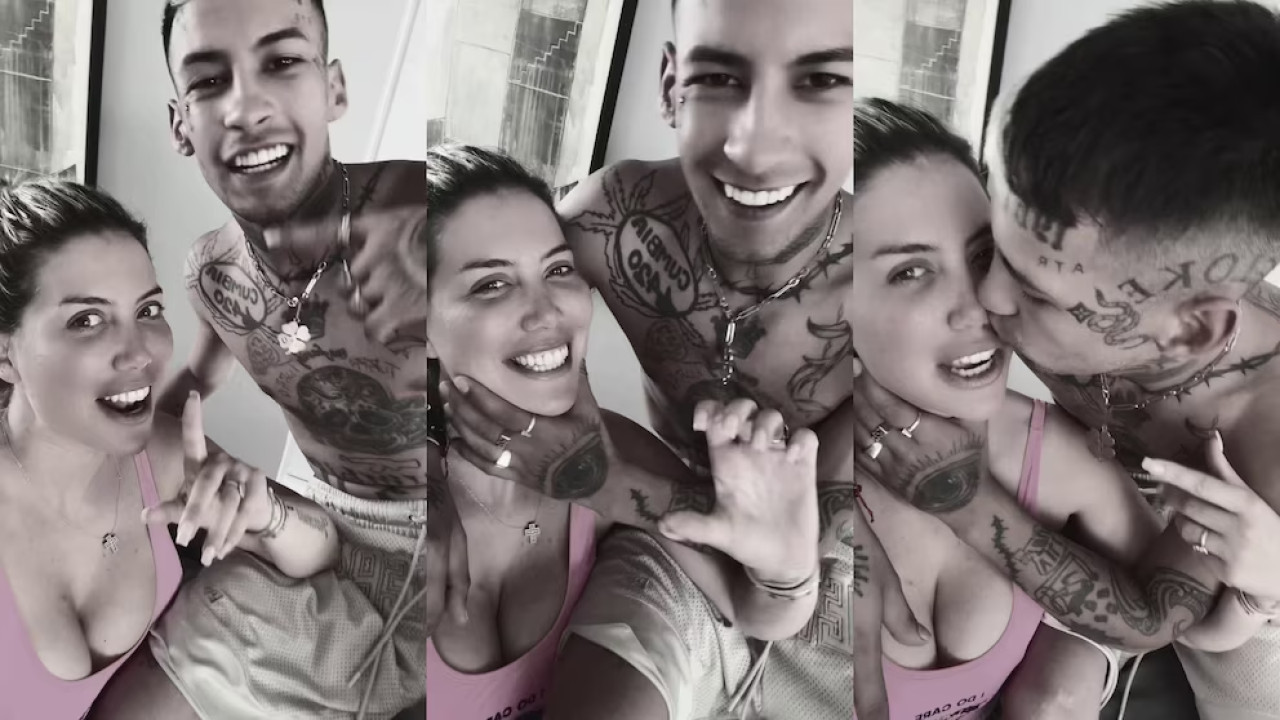 L-Gante y Wanda Nara. Fotos: Instagram.