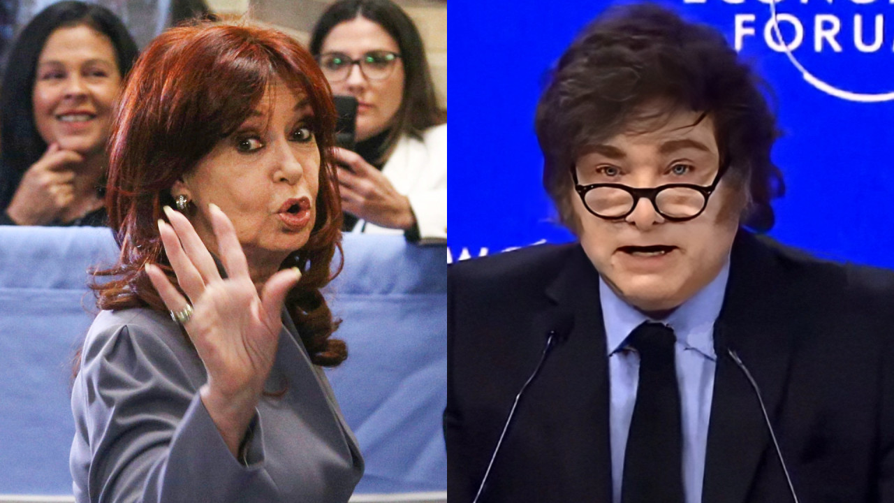 Cristina Fernández de Kirchner cuestionó a Javier Milei. Fotos: NA.