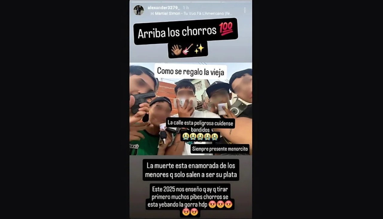 El mensaje de los delincuentes. Foto: captura Instagram