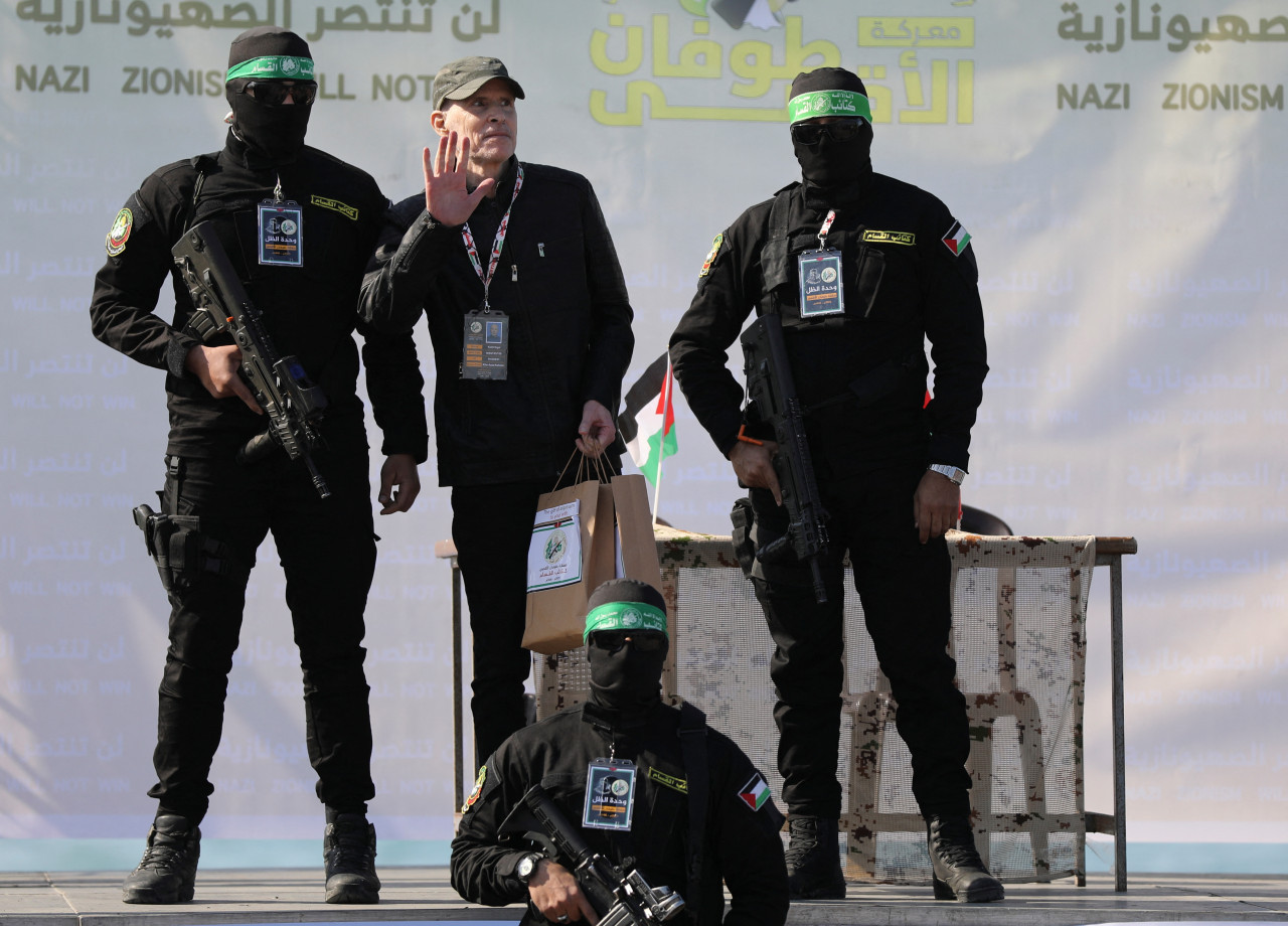 Libración de rehenes de Hamas en Gaza. Foto: REUTERS.