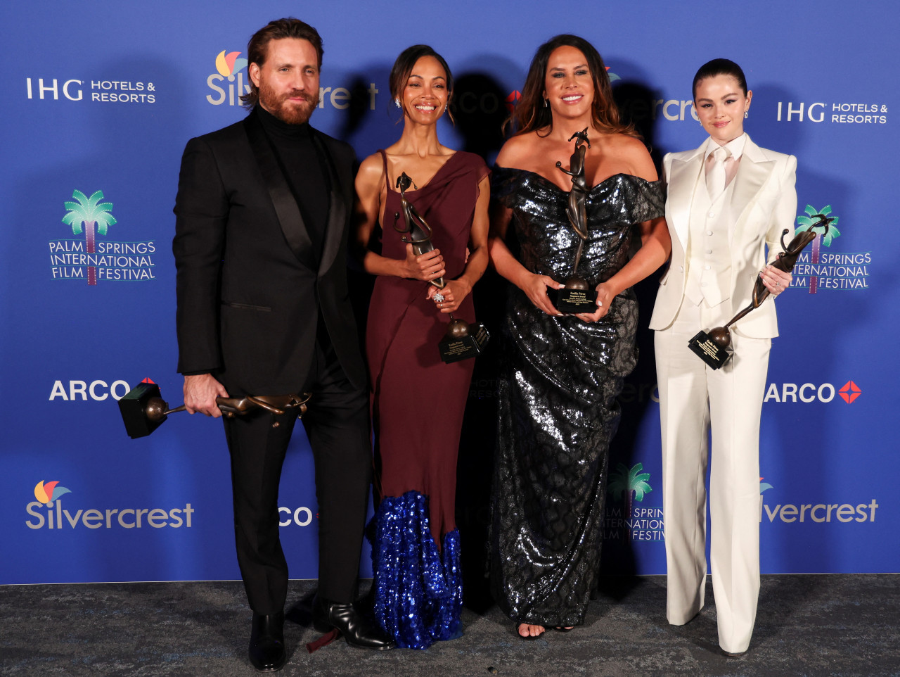 El elenco de Emilia Pérez. Foto: REUTERS/Mario Anzuoni.