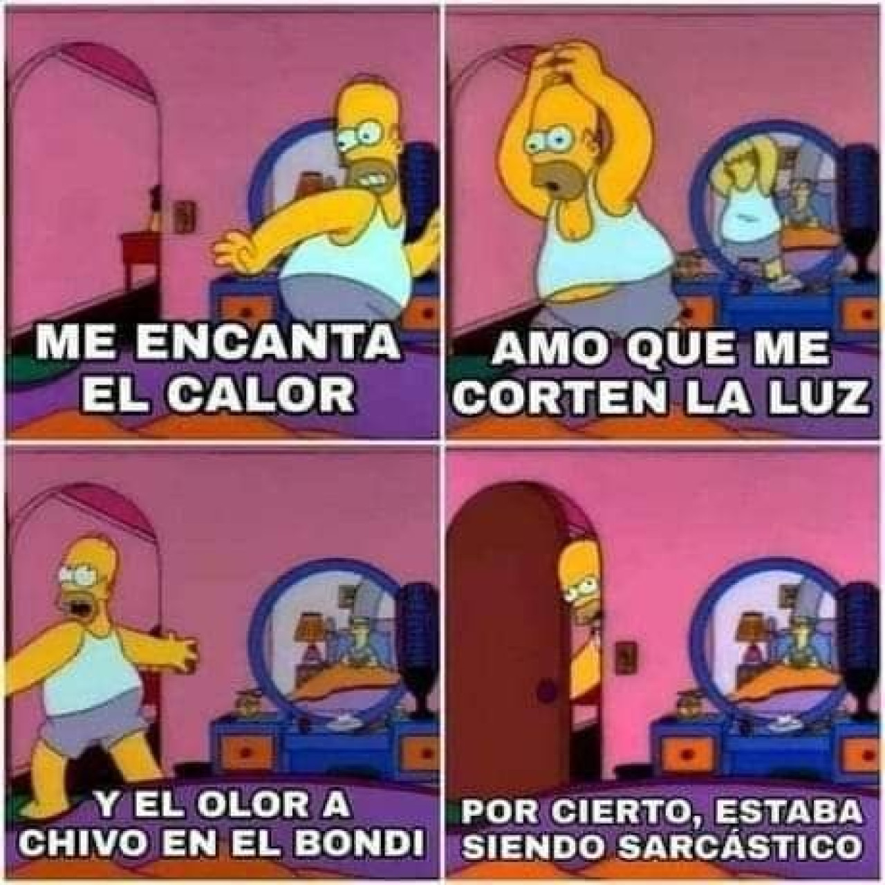 Memes; calor. Foto: X/@LosSimpsonMemes.