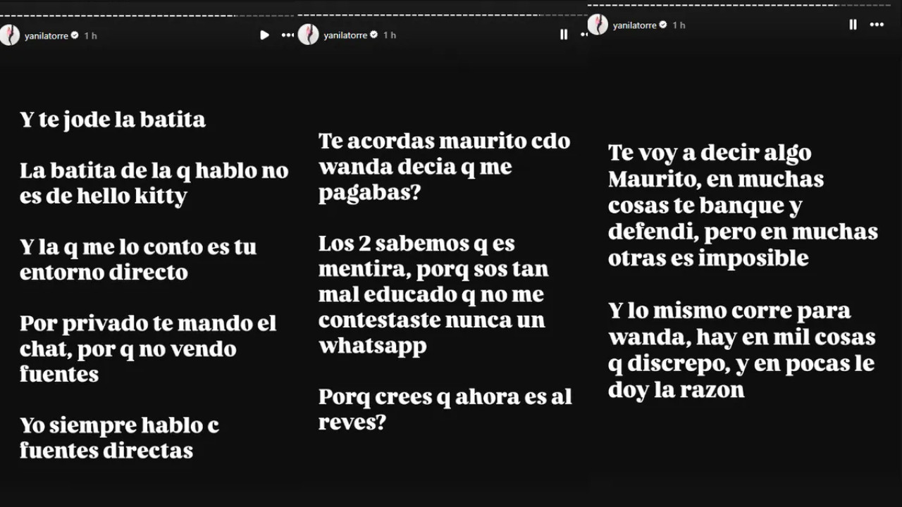 Las respuestas de Yanina Latorre a Mauro Icardi 3. Foto: Instagram.