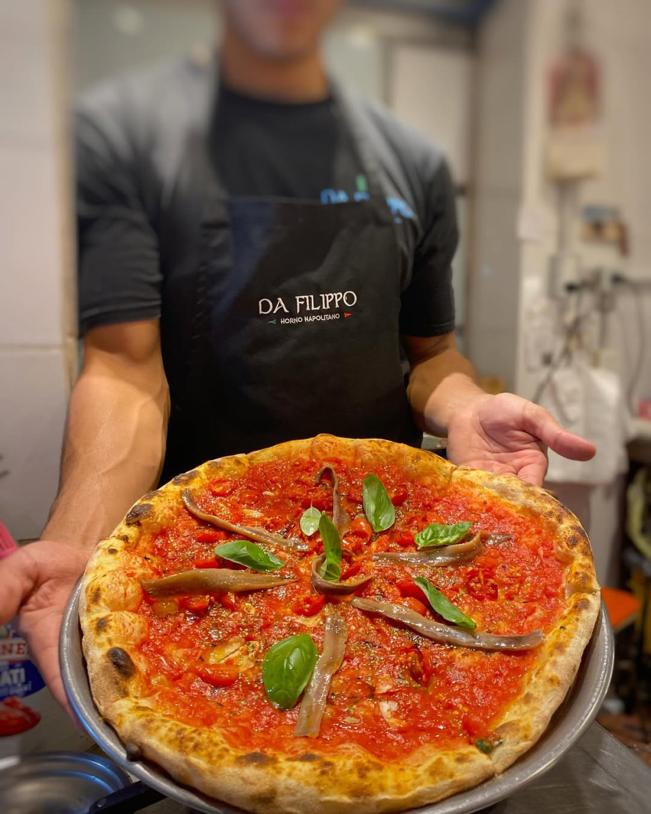 Una pizza bien napolitana. Foto: Instagram @da_filippo_pizza