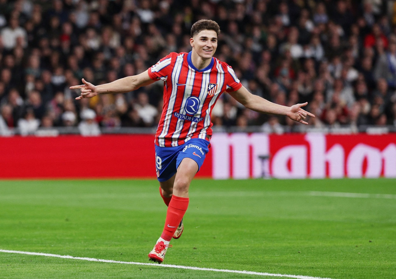 Julián Álvarez, Atlético de Madrid vs Real Madrid. Foto: Reuters/Violeta Santos Moura