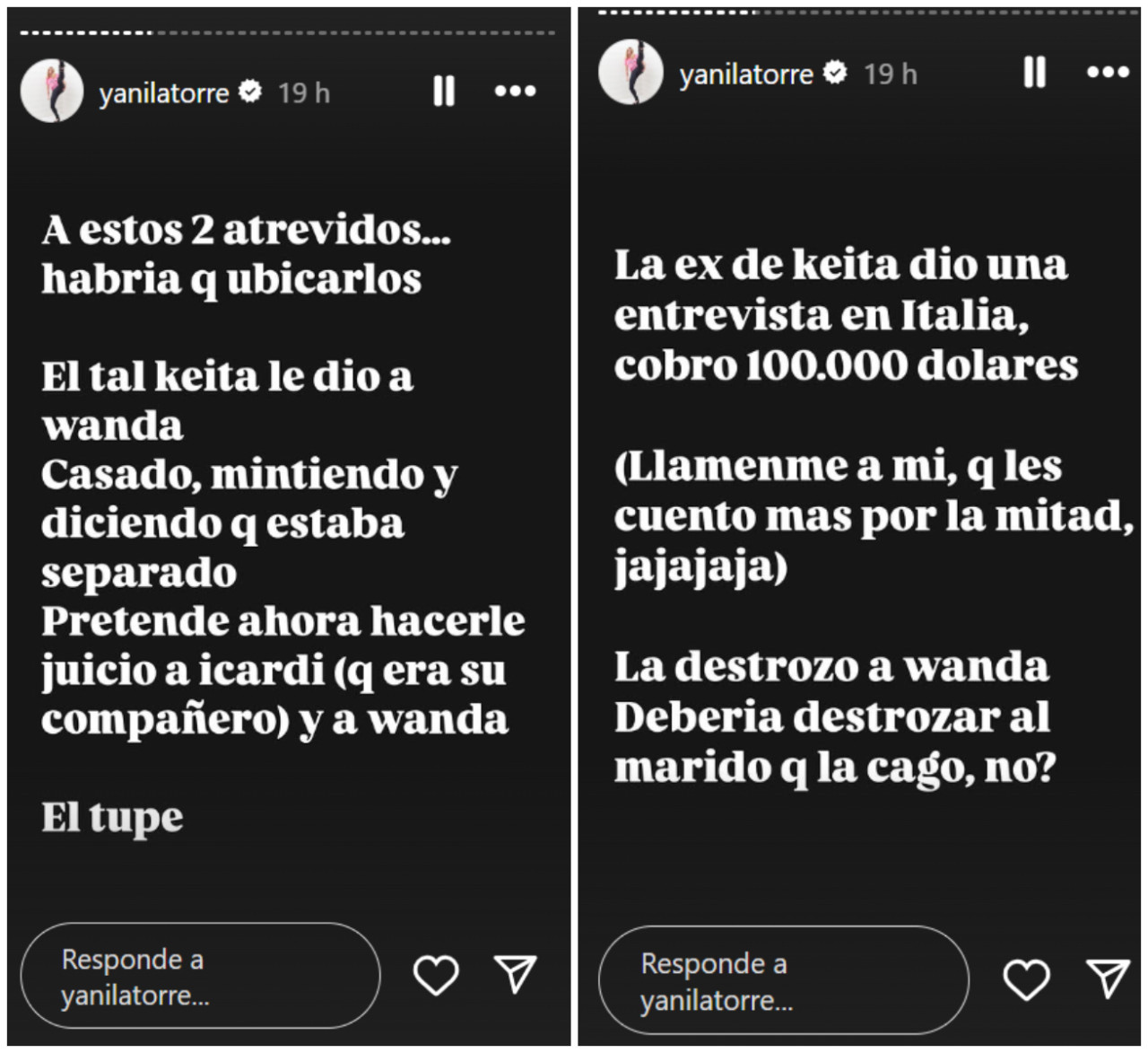 Las historias de Yanina Latorre. Foto: Instagram.