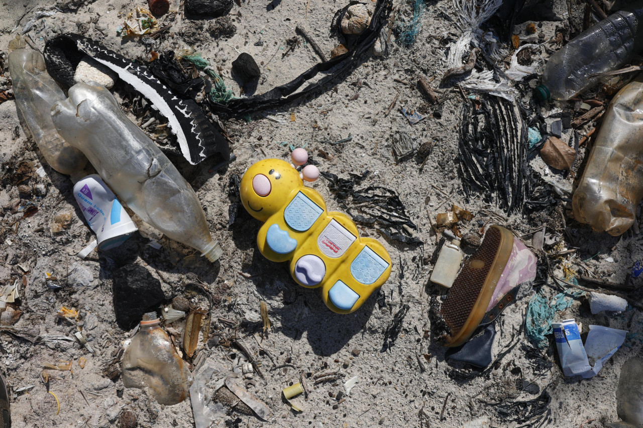 Contaminación en una isla de Brasil. Foto: EFE.