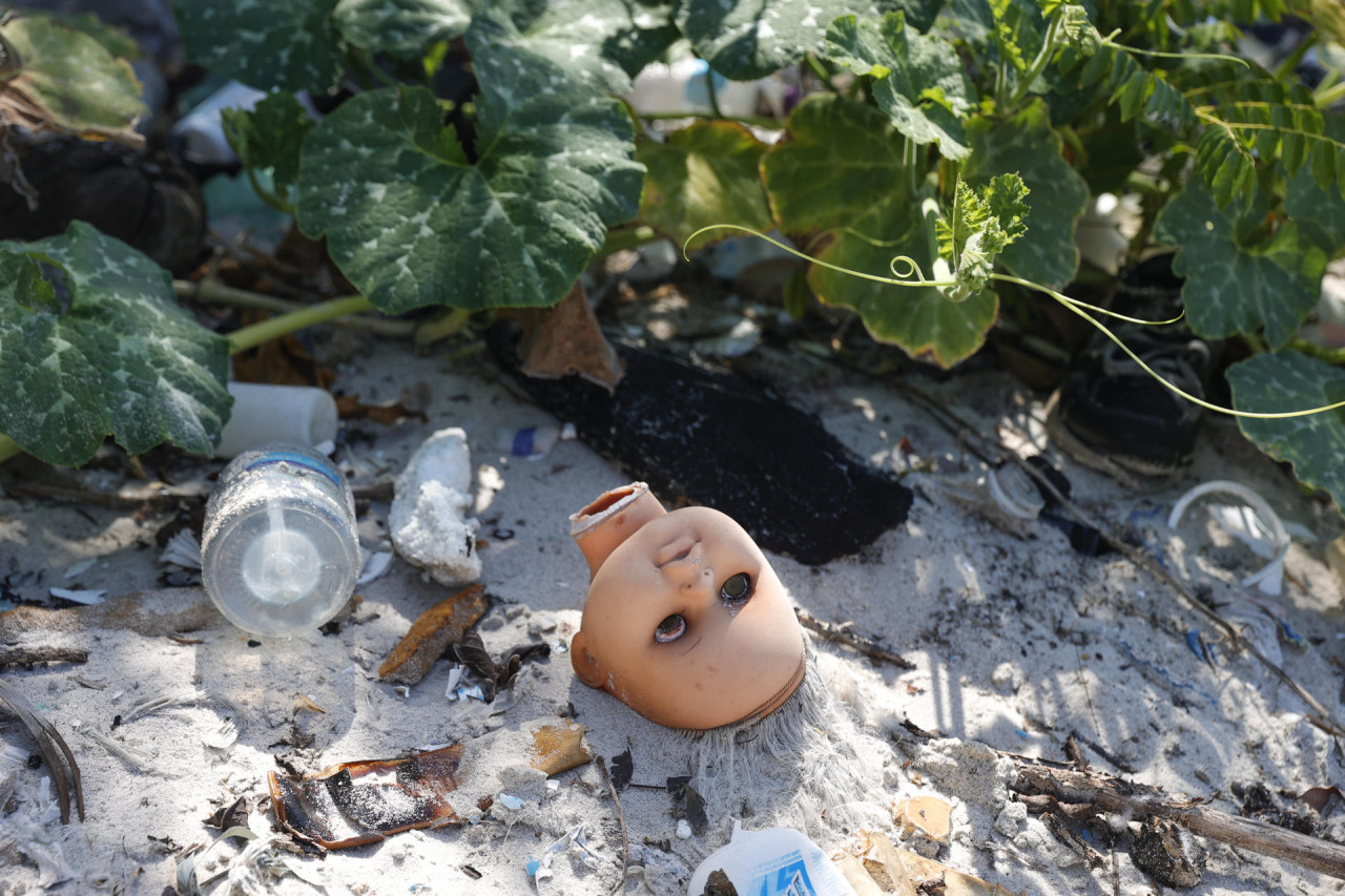 Contaminación en una isla de Brasil. Foto: EFE.