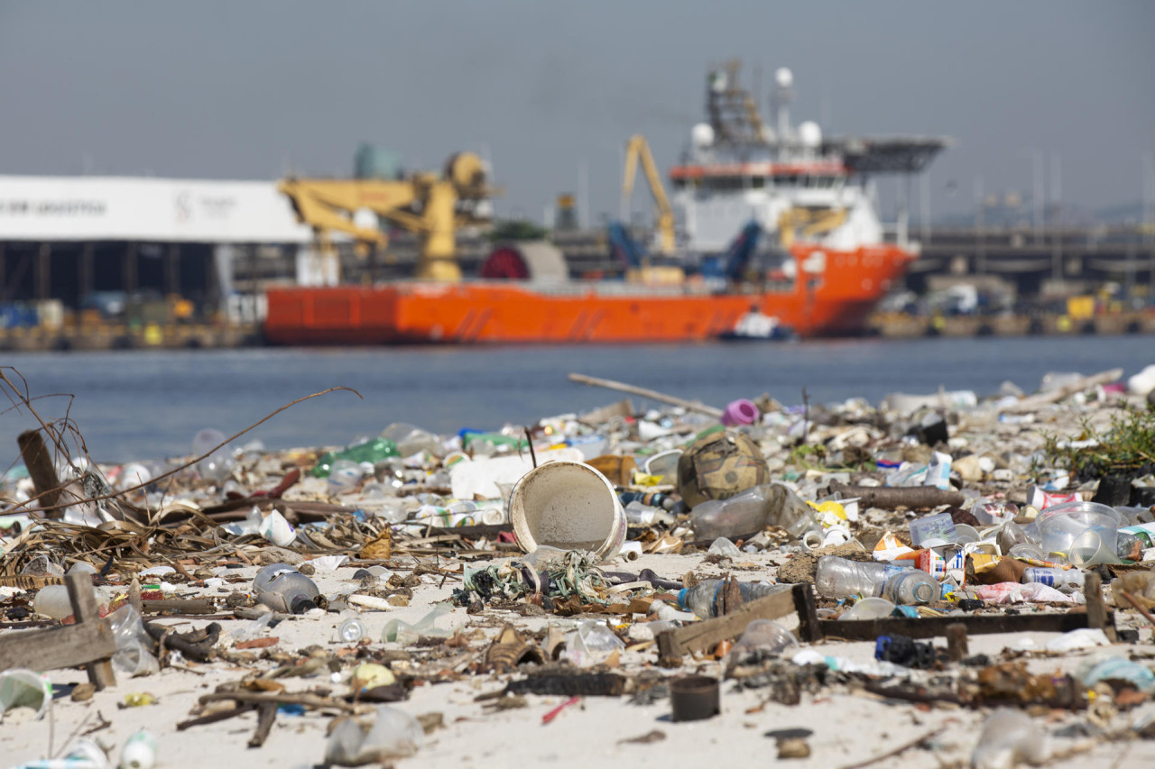 Contaminación en una isla de Brasil. Foto: EFE.