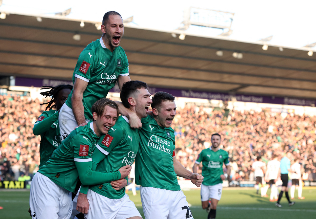 Plymouth Argyle le ganó 1-0 al Liverpool y lo eliminó de la FA Cup. Foto: Reuters/David Klein