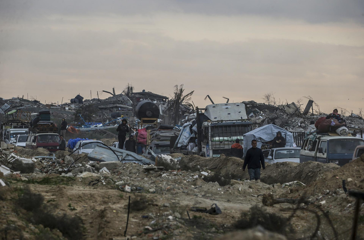 Palestinos en la Franja de Gaza. Foto: EFE (Mohamed Saber)