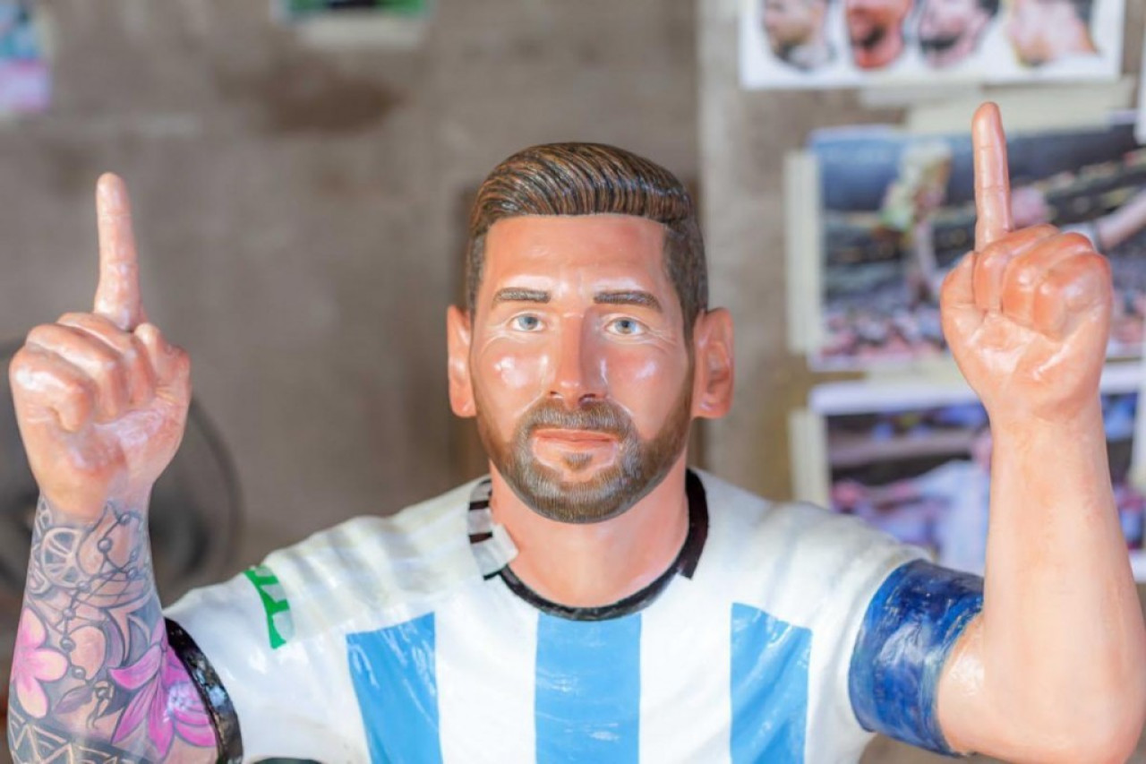 Estatua de Lionel Messi en Famaillá, Tucumán. Foto: Municipalidad de Famaillá