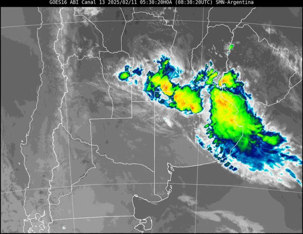 Tormentas sobre la Ciudad de Buenos Aires. Foto: SMN.