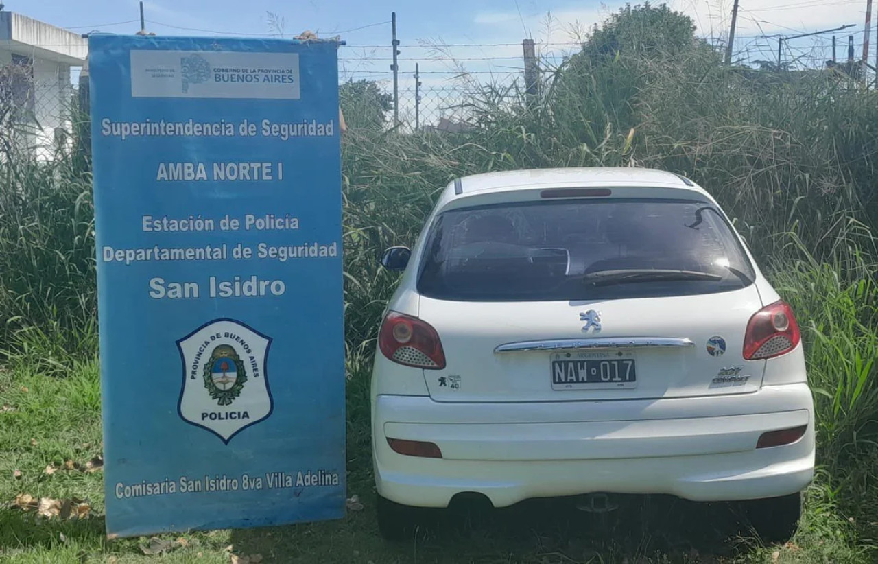 El auto utilizado para el robo. Foto: NA.