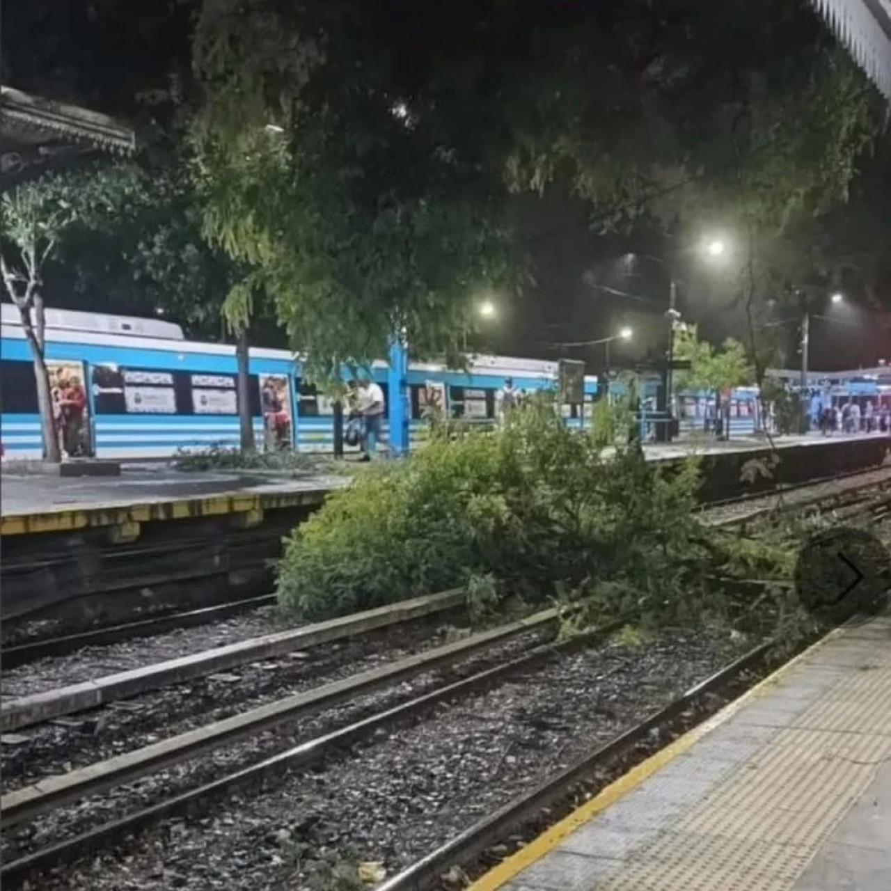 El Tren Sarmiento estuvo interrumpido por el temporal. Foto: x.