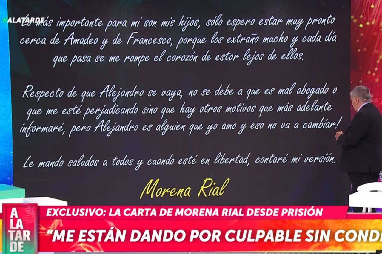 La carta que mostró Luis Ventura. Foto: captura A la Tarde