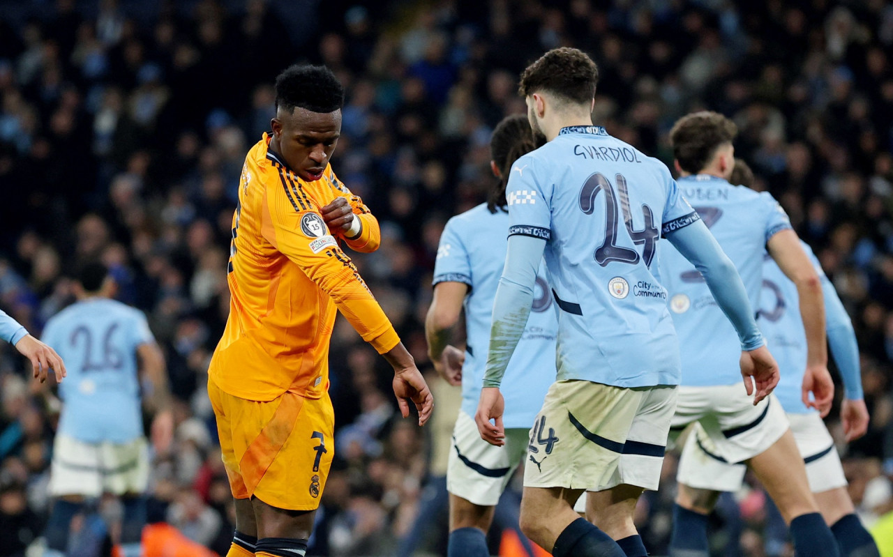 Vinícius Jr; Manchester City vs Real Madrid. Foto: Reuters/Phil Noble