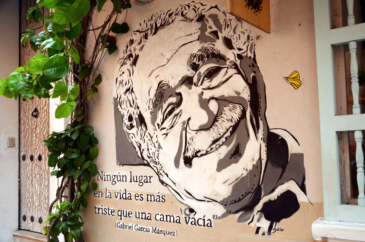 Mural homenaje a Gabriel García Márquez en Colombia. Foto: Procolombia