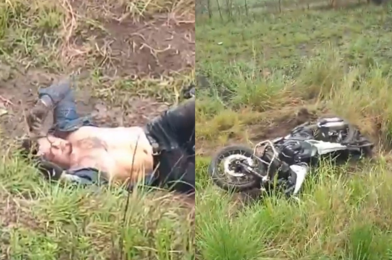 Accidente de moto de Marcos "Chino" Maidana en Santa Fe. Foto: Captura de video.