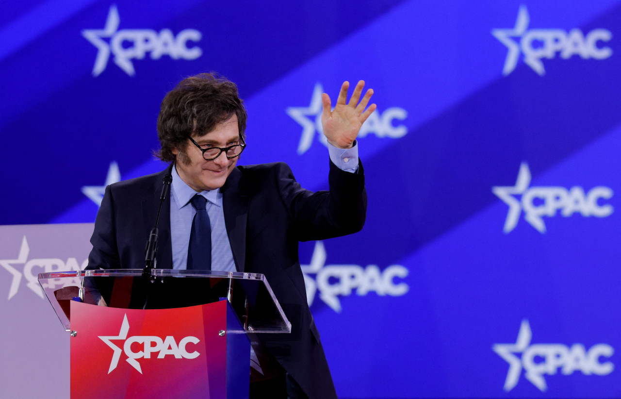 Javier Milei en la CPAC de Estados Unidos. Foto: Reuters.