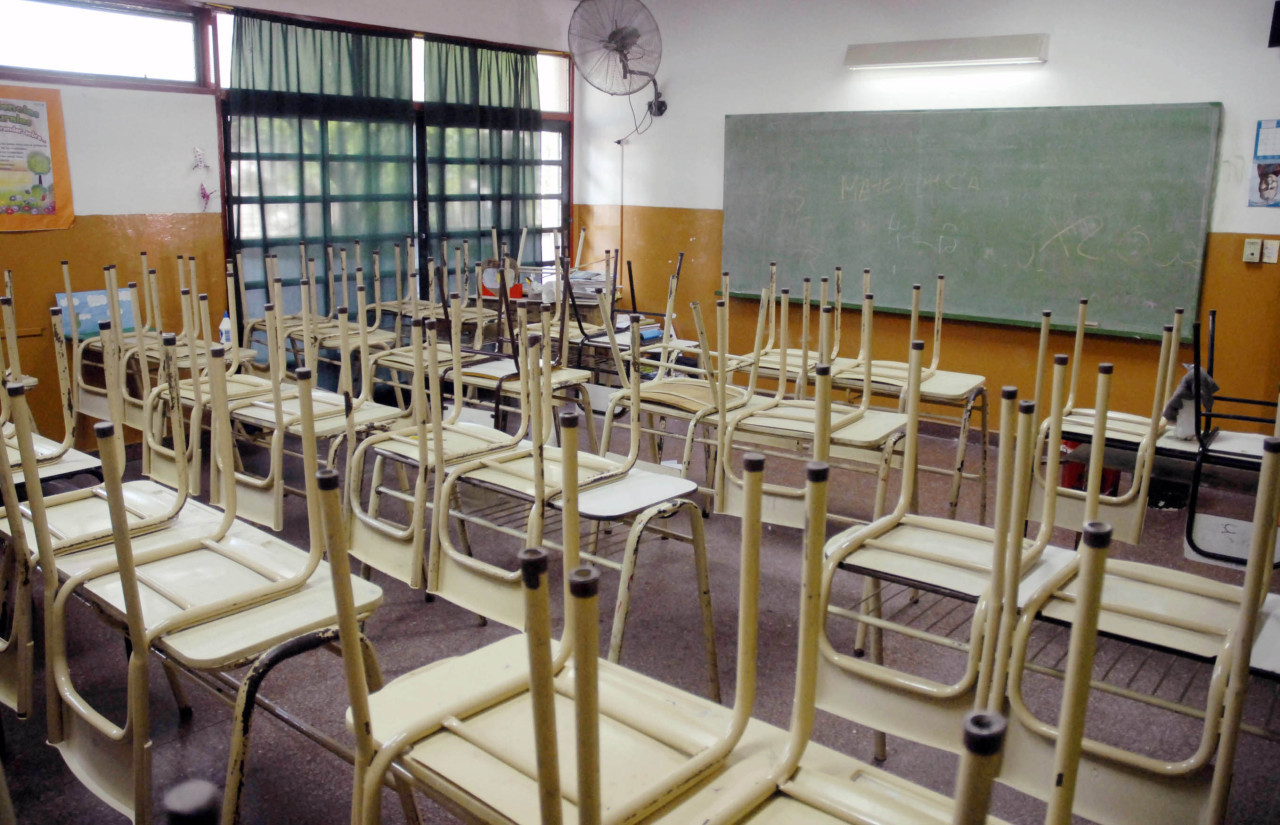 Aulas vacías por el paro docente. Foto: NA/AGLP