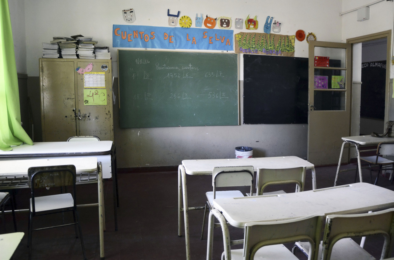 Aulas vacías por el paro docente. Foto: NA/AGLP