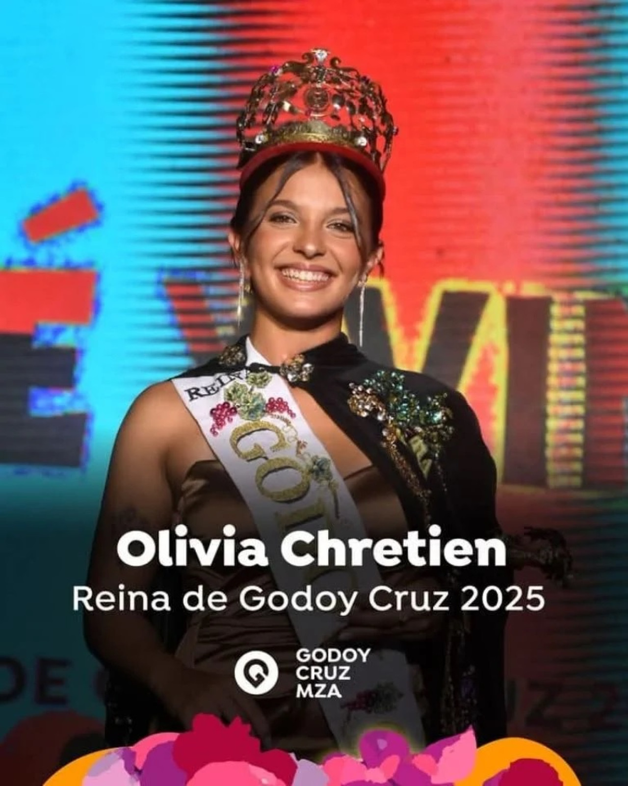 Candidatas a Reina Nacional en la Fiesta de la Vendimia 2025: Olivia Chretien de Godoy Cruz