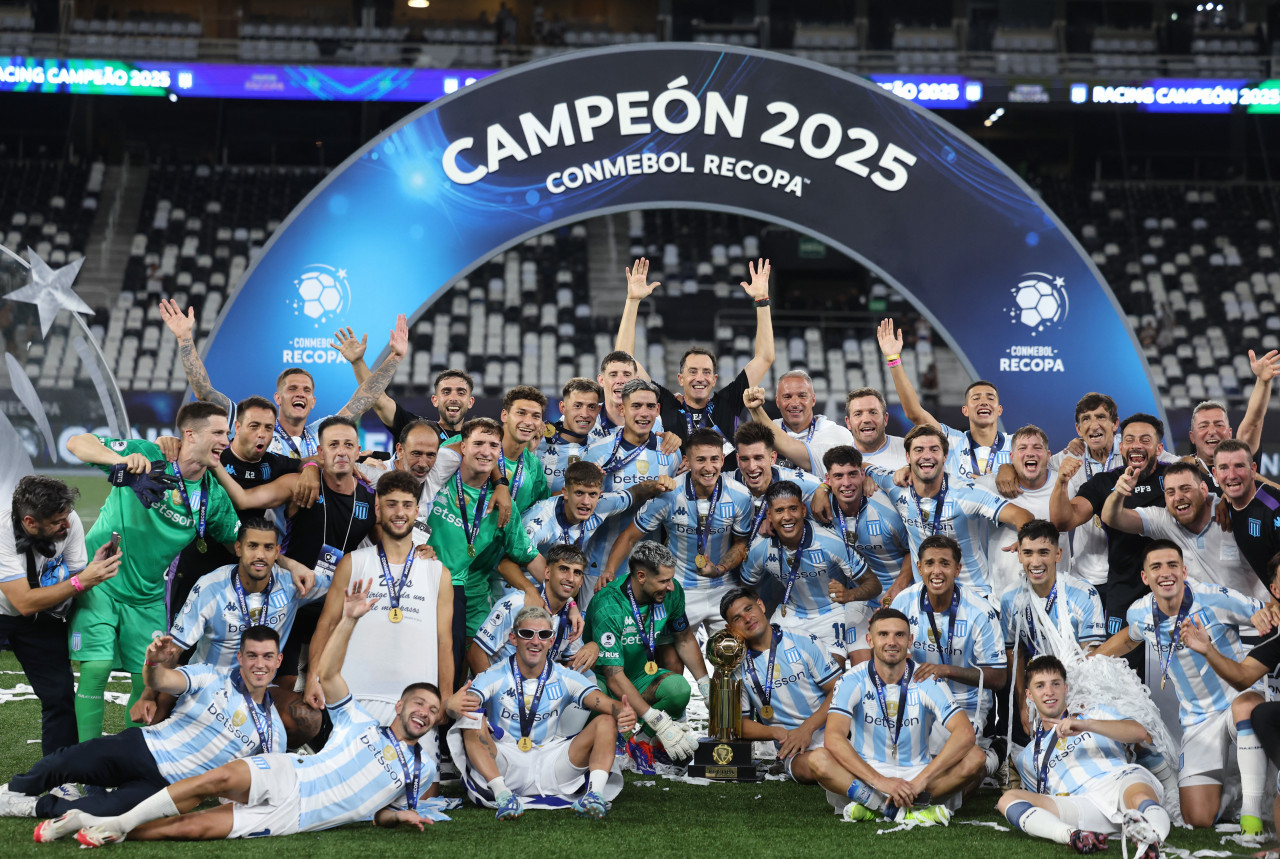 Racing, campeón de la Recopa Sudamericana 2025. Foto: REUTERS/Pilar Olivares