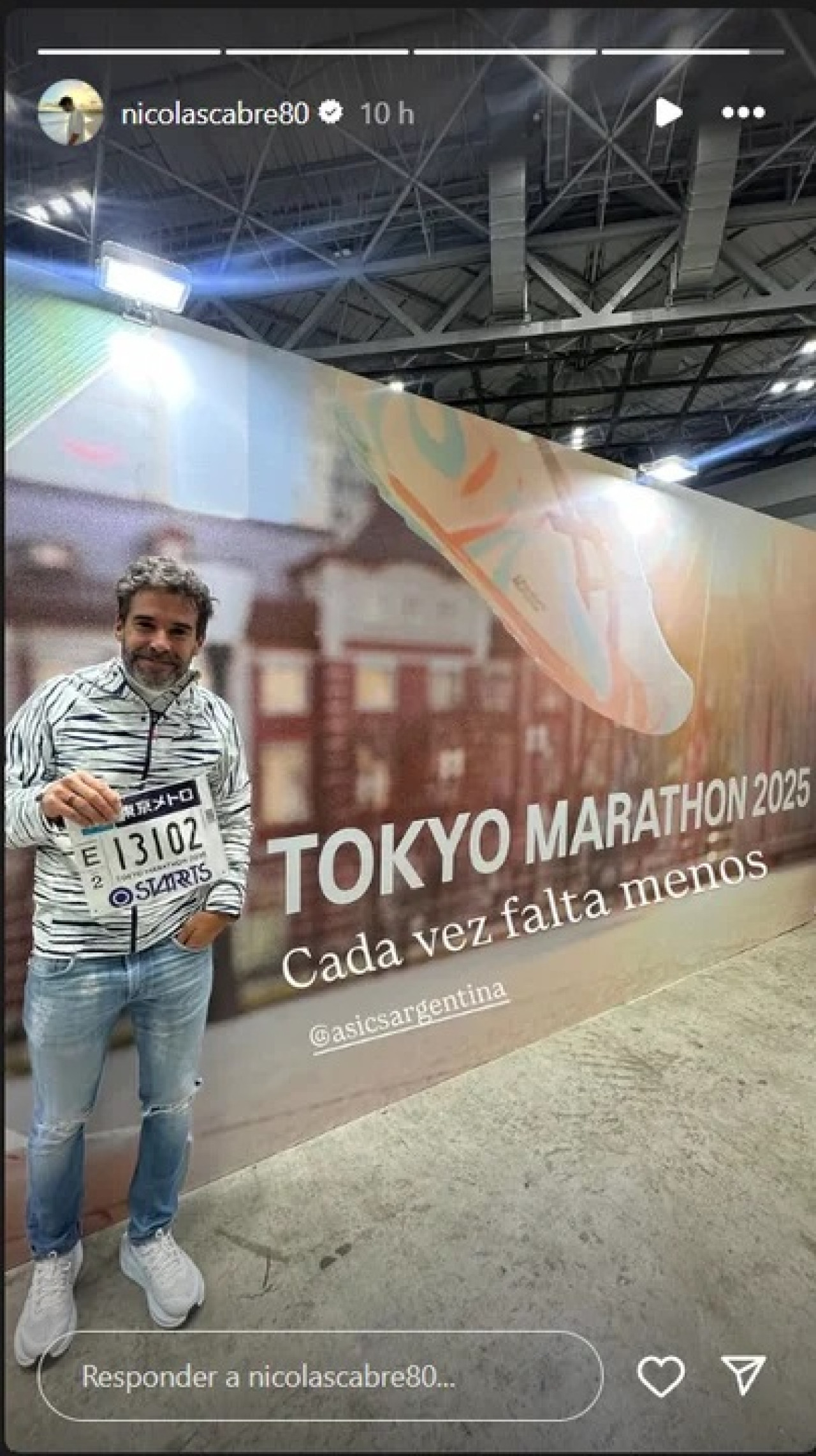 Nicolás Cabré en la Maratón de Tokio. Foto: NA.